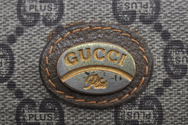 Authentic GUCCI GG Plus Clutch Hand Bag Purse PVC Leather Brown Junk 4779I