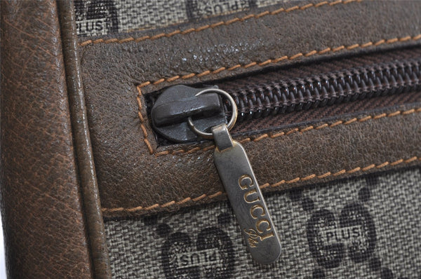 Authentic GUCCI GG Plus Clutch Hand Bag Purse PVC Leather Brown Junk 4779I
