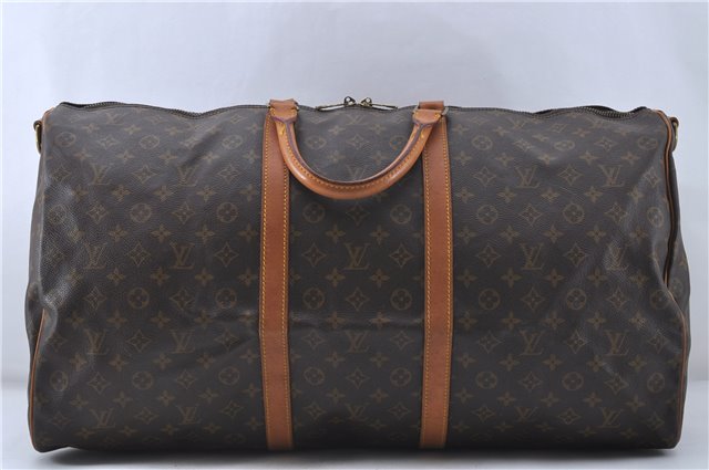 Auth Louis Vuitton Monogram Keepall Bandouliere 60 Boston Bag M41412 LV 4781D