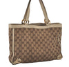 Authentic GUCCI Abbey Shoulder Hand Bag GG Canvas Leather 170004 Brown 4787I