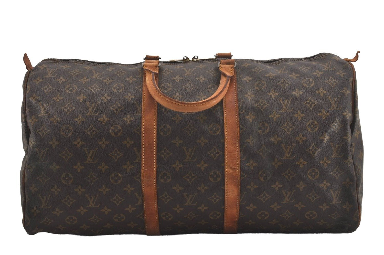 Authentic Louis Vuitton Monogram Keepall 55 Travel Boston Bag M41424 LV 4789I
