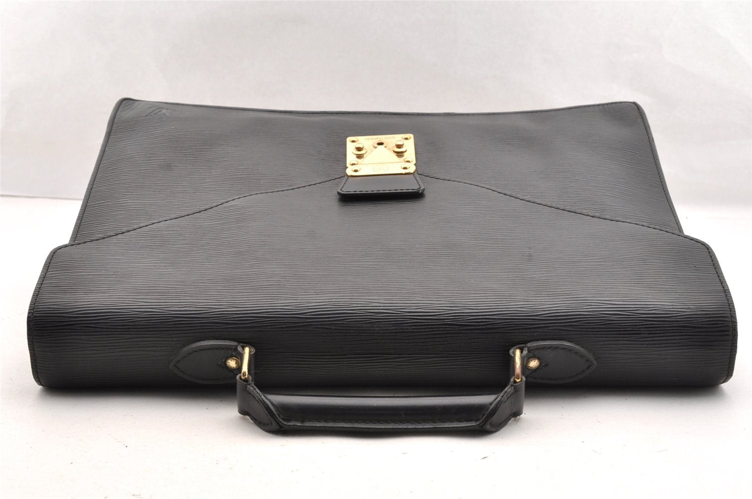 Authentic Louis Vuitton Epi Serviette Ambassadeur Briefcase M54412 Black 4790I