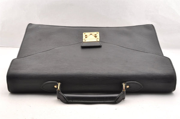 Authentic Louis Vuitton Epi Serviette Ambassadeur Briefcase M54412 Black 4790I