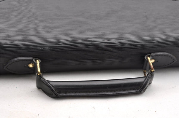 Authentic Louis Vuitton Epi Serviette Ambassadeur Briefcase M54412 Black 4790I