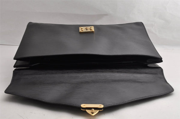 Authentic Louis Vuitton Epi Serviette Ambassadeur Briefcase M54412 Black 4790I