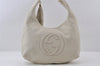 Authentic GUCCI Vintage SOHO Tassel Shoulder Tote Bag Leather 282304 White 4791I