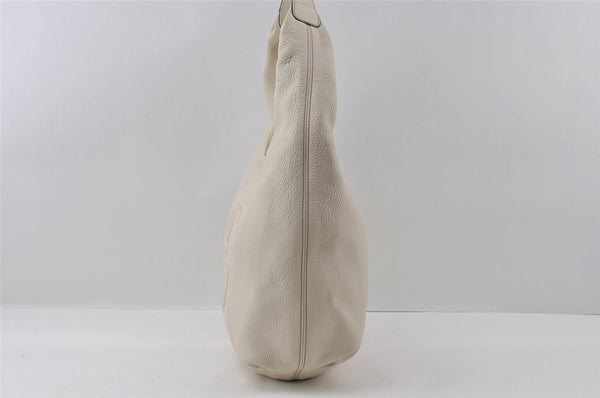 Authentic GUCCI Vintage SOHO Tassel Shoulder Tote Bag Leather 282304 White 4791I