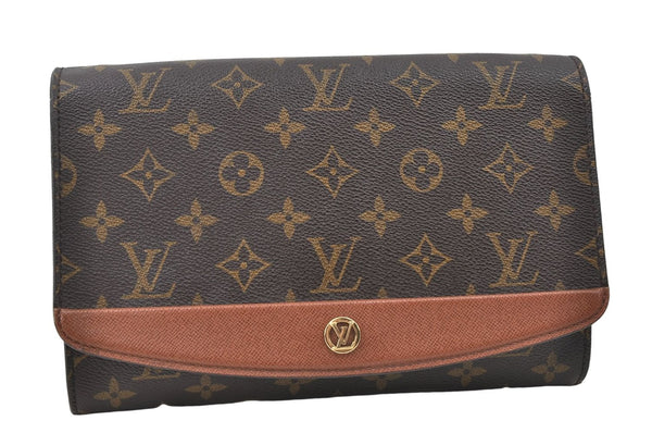 Auth Louis Vuitton Monogram Bordeaux 2Way Shoulder Clutch Bag M51798 LV 4792D