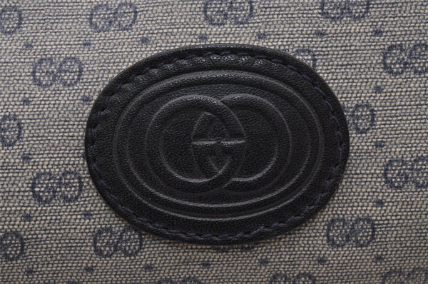 Authentic GUCCI Micro GG PVC Leather Shoulder Cross Body Bag Navy Blue 4792I