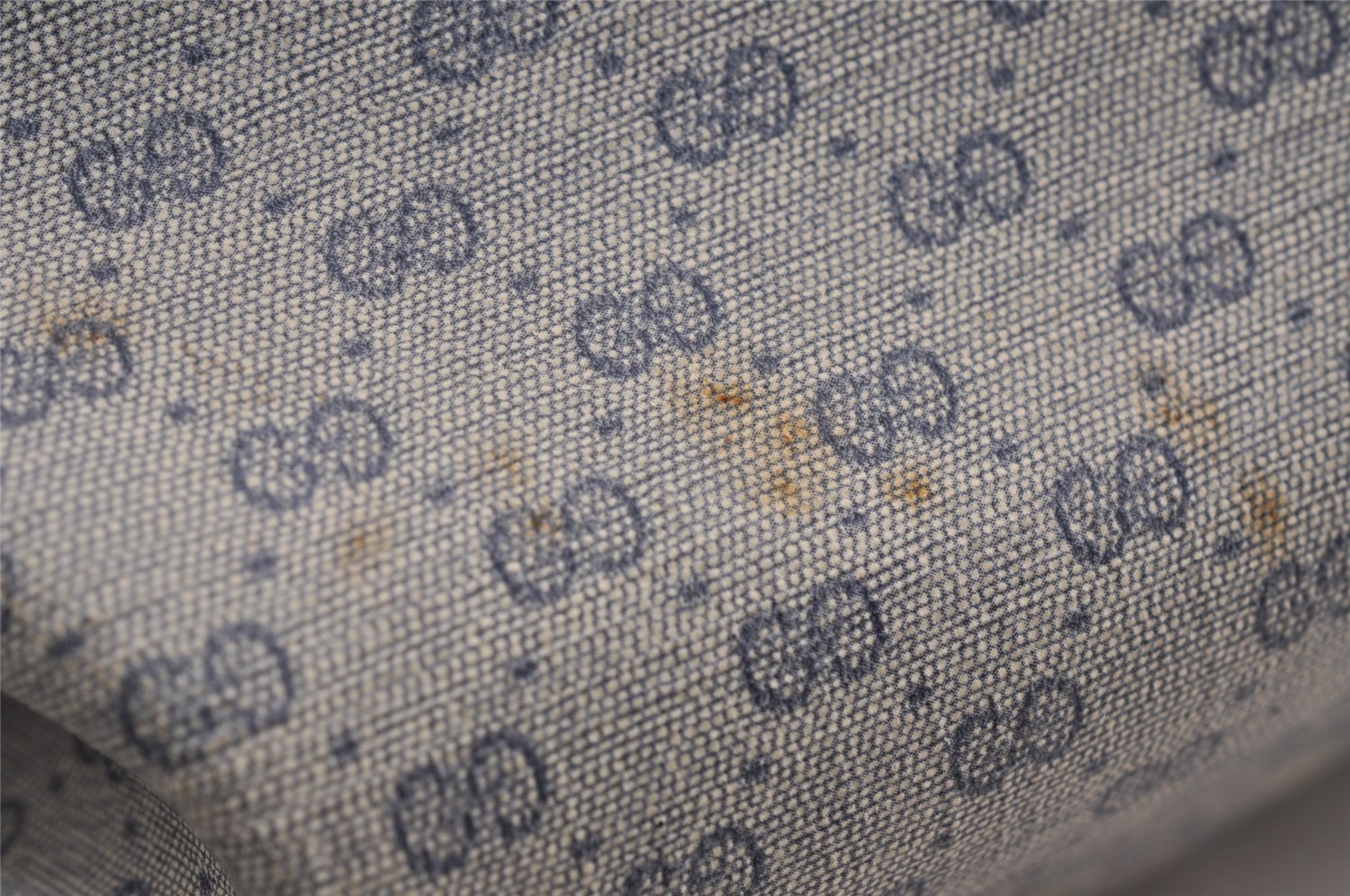 Authentic GUCCI Micro GG PVC Leather Shoulder Cross Body Bag Navy Blue 4792I