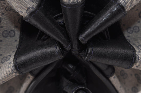 Authentic GUCCI Micro GG PVC Leather Shoulder Cross Body Bag Navy Blue 4792I