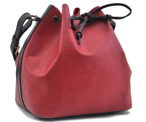 Auth LOUIS VUITTON Epi Petit Noe Bi-color Black x Red M44172 Shoulder Bag 4793C