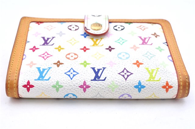 Auth Louis Vuitton Monogram Multicolor Portefeuile Viennois Wallet White 4793E