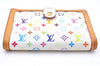 Auth Louis Vuitton Monogram Multicolor Portefeuile Viennois Wallet White 4793E