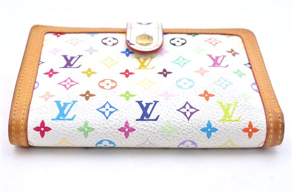 Auth Louis Vuitton Monogram Multicolor Portefeuile Viennois Wallet White 4793E