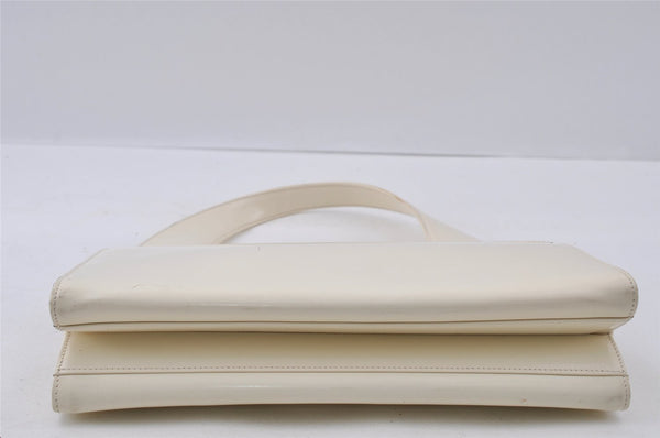 Authentic GUCCI Vintage Shoulder Hand Bag Purse Enamel 0013117 White Junk 4793I