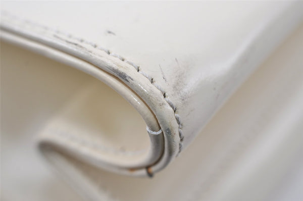 Authentic GUCCI Vintage Shoulder Hand Bag Purse Enamel 0013117 White Junk 4793I