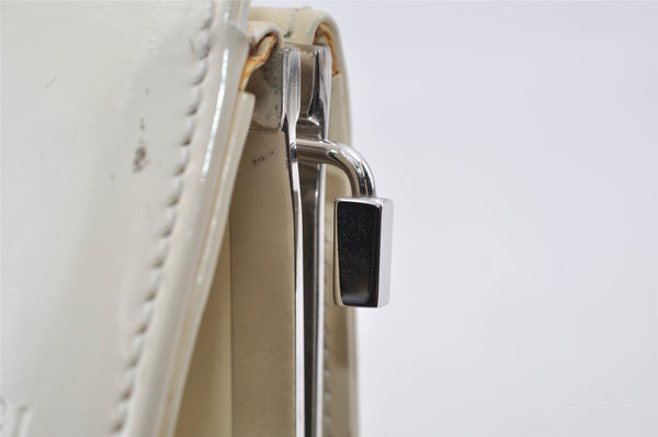 Authentic GUCCI Vintage Shoulder Hand Bag Purse Enamel 0013117 White Junk 4793I