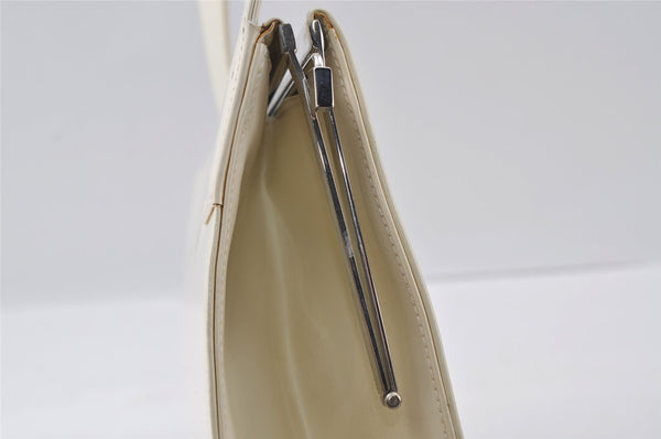 Authentic GUCCI Vintage Shoulder Hand Bag Purse Enamel 0013117 White Junk 4793I