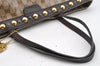Authentic GUCCI Heart Crest GG Crystal PVC Leather Tote Bag 207291 Brown 4794I