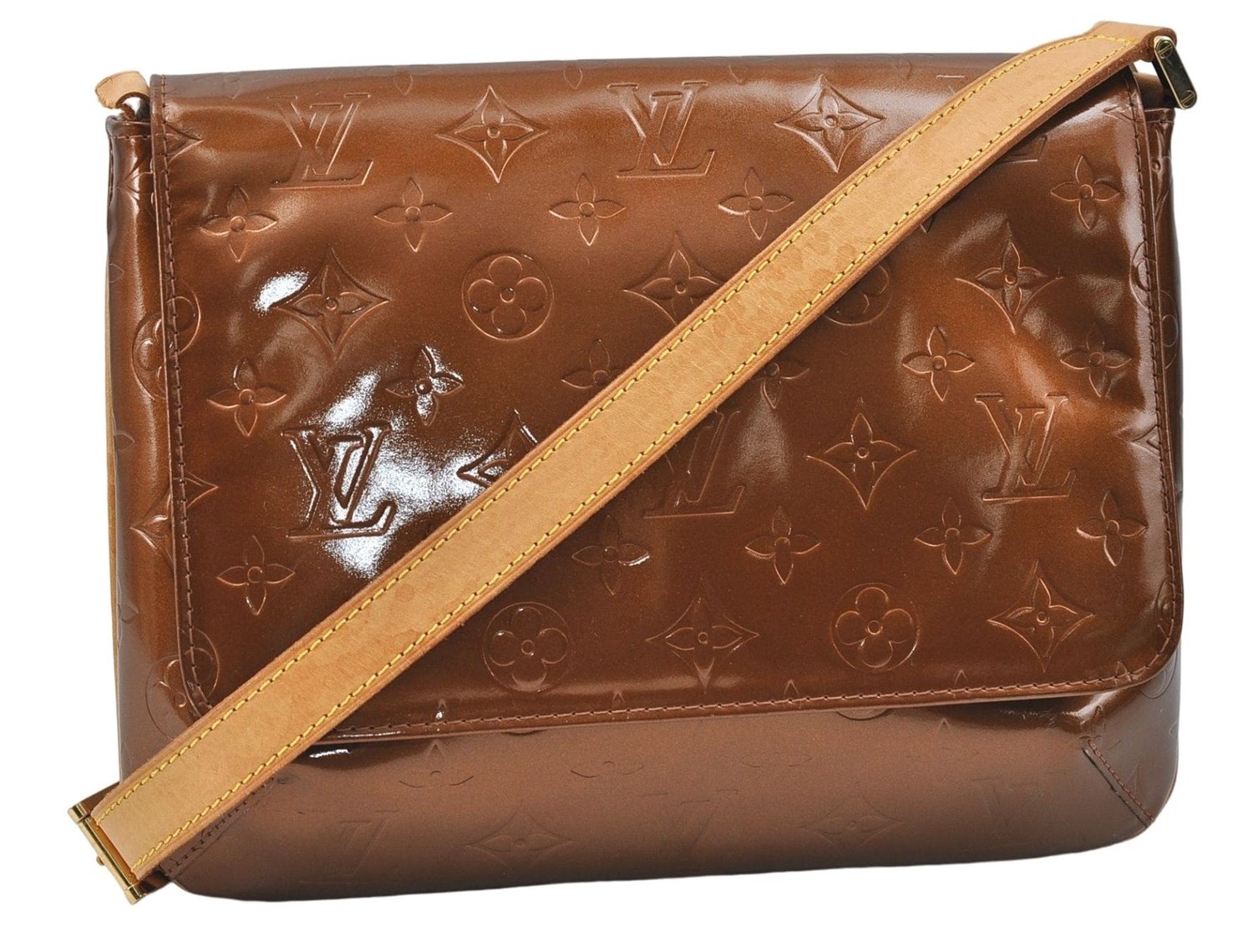 Auth Louis Vuitton Vernis Thompson Street Shoulder Bag M91124 Brown Junk 4795D