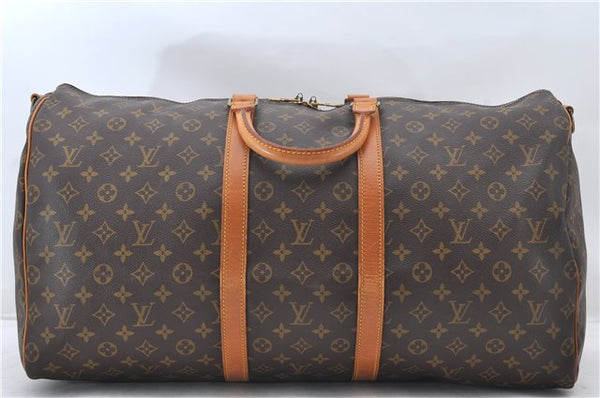 Auth Louis Vuitton Monogram Keepall Bandouliere 55 Boston Bag M41414 LV 4795E