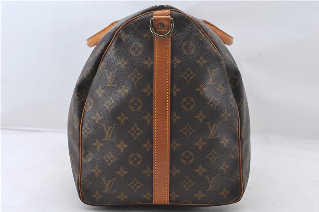 Auth Louis Vuitton Monogram Keepall Bandouliere 55 Boston Bag M41414 LV 4795E