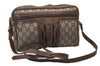 Authentic GUCCI GG Plus Shoulder Cross Body Bag GG PVC Leather Brown Junk 4795I