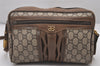 Authentic GUCCI GG Plus Shoulder Cross Body Bag GG PVC Leather Brown Junk 4795I