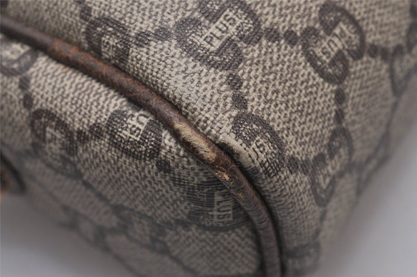 Authentic GUCCI GG Plus Shoulder Cross Body Bag GG PVC Leather Brown Junk 4795I