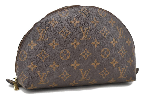 Auth LOUIS VUITTON Monogram Trousse Demi Ronde 23 Cosmetic Pouch M47520 LV 4799C