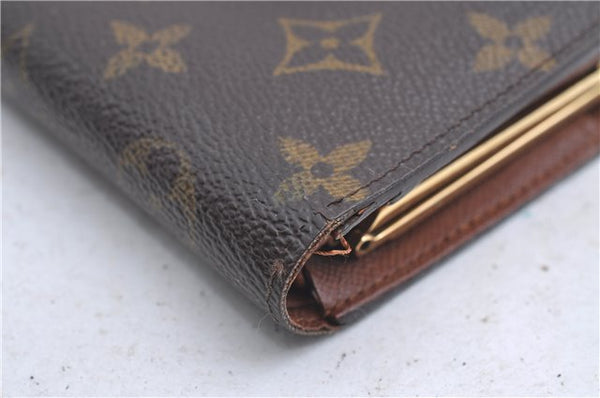 Louis Vuitton Monogram Porte Monnaie Billets Viennois M61663 Wallet Junk 4801D