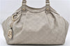 Authentic GUCCI Guccissima Sukey Shoulder Tote Bag GG Leather 211944 White 4802E
