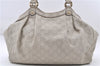 Authentic GUCCI Guccissima Sukey Shoulder Tote Bag GG Leather 211944 White 4802E