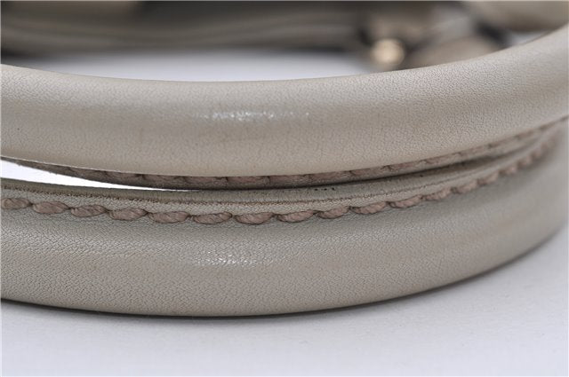 Authentic GUCCI Guccissima Sukey Shoulder Tote Bag GG Leather 211944 White 4802E