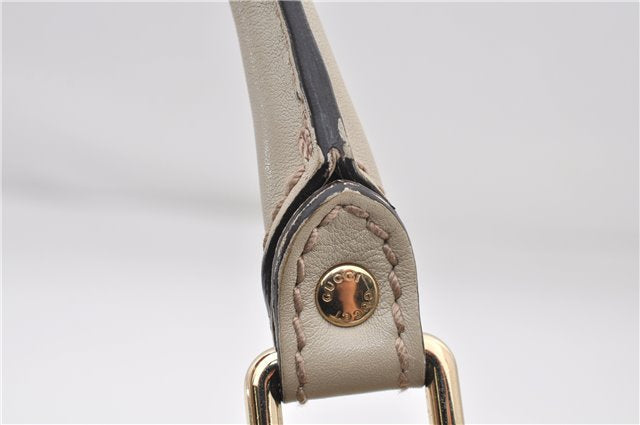 Authentic GUCCI Guccissima Sukey Shoulder Tote Bag GG Leather 211944 White 4802E