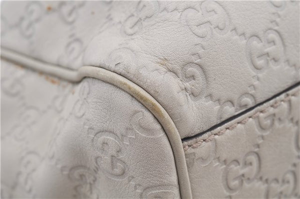Authentic GUCCI Guccissima Sukey Shoulder Tote Bag GG Leather 211944 White 4802E