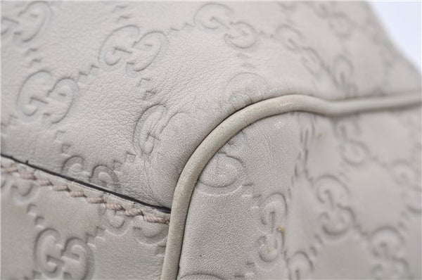 Authentic GUCCI Guccissima Sukey Shoulder Tote Bag GG Leather 211944 White 4802E