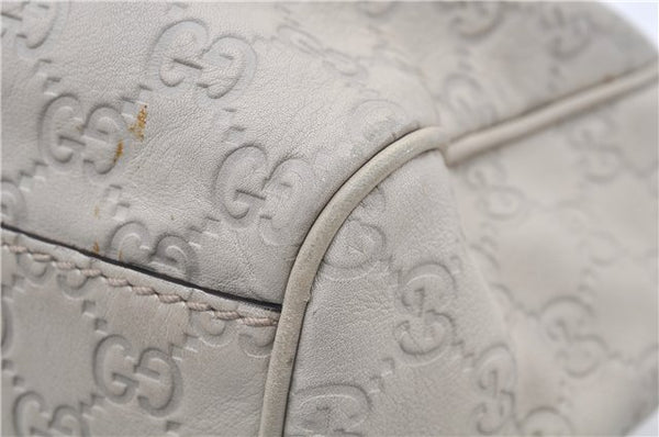Authentic GUCCI Guccissima Sukey Shoulder Tote Bag GG Leather 211944 White 4802E