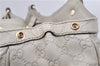 Authentic GUCCI Guccissima Sukey Shoulder Tote Bag GG Leather 211944 White 4802E