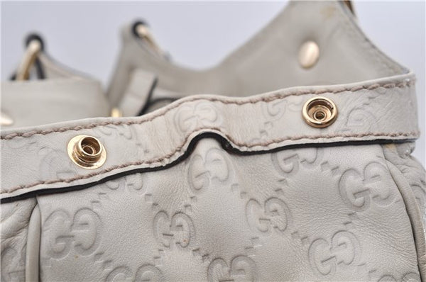 Authentic GUCCI Guccissima Sukey Shoulder Tote Bag GG Leather 211944 White 4802E