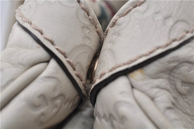 Authentic GUCCI Guccissima Sukey Shoulder Tote Bag GG Leather 211944 White 4802E