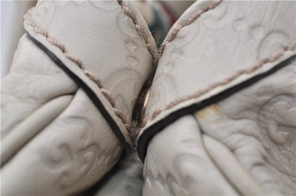 Authentic GUCCI Guccissima Sukey Shoulder Tote Bag GG Leather 211944 White 4802E