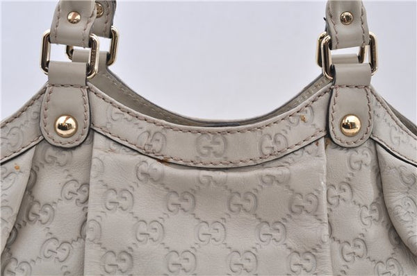 Authentic GUCCI Guccissima Sukey Shoulder Tote Bag GG Leather 211944 White 4802E