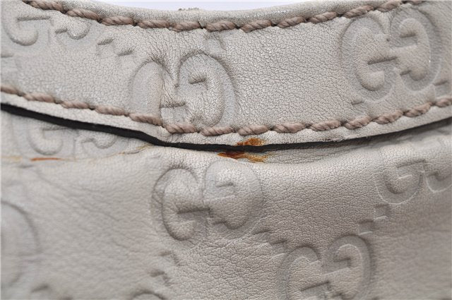Authentic GUCCI Guccissima Sukey Shoulder Tote Bag GG Leather 211944 White 4802E