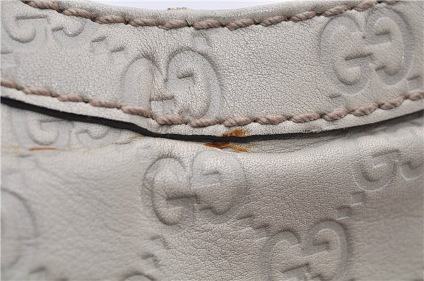 Authentic GUCCI Guccissima Sukey Shoulder Tote Bag GG Leather 211944 White 4802E