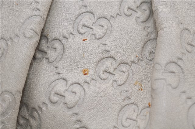 Authentic GUCCI Guccissima Sukey Shoulder Tote Bag GG Leather 211944 White 4802E