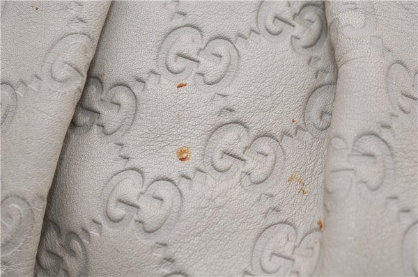 Authentic GUCCI Guccissima Sukey Shoulder Tote Bag GG Leather 211944 White 4802E