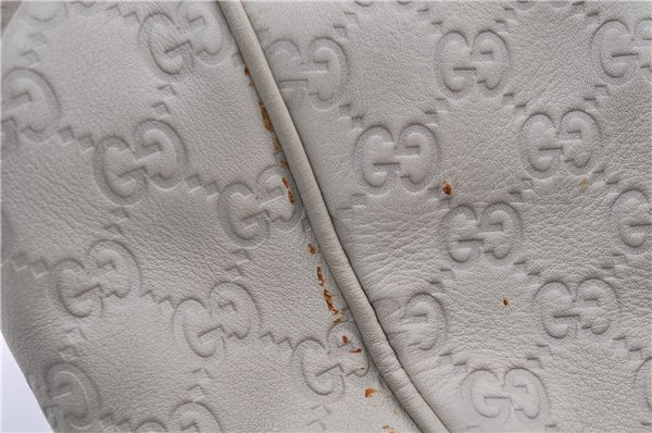 Authentic GUCCI Guccissima Sukey Shoulder Tote Bag GG Leather 211944 White 4802E