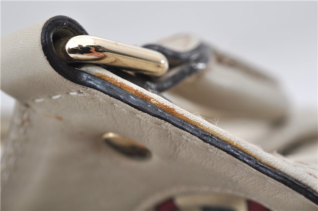 Authentic GUCCI Guccissima Sukey Shoulder Tote Bag GG Leather 211944 White 4802E